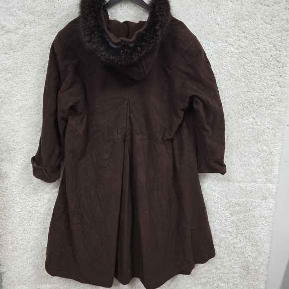 Vintage Utex Jacket Womens 10 Brown Button Up Wool Cashmere Removable Fur Earthy - Picture 4 of 14